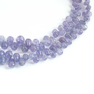 1  Strand Tenzanite  Smooth Briolettes -Tear  Shape Briolettes - 4mmx2mm-8mmx5mm - 9.5 Inches BR03289 - Tucson Beads