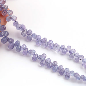 1  Strand Tenzanite  Smooth Briolettes -Tear  Shape Briolettes - 4mmx2mm-8mmx5mm - 9.5 Inches BR03289 - Tucson Beads