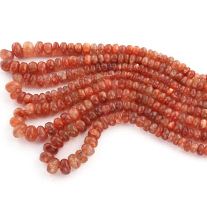 1  Long Strand Sun Stone Faceted Roundelles - Semi Precious Gemstone  Roundelles Beads 4mm- 10mm- 16 Inches BR03253