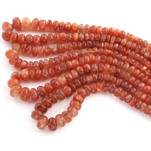 1  Long Strand Sun Stone Faceted Roundelles - Semi Precious Gemstone  Roundelles Beads 4mm- 10mm- 16 Inches BR03253