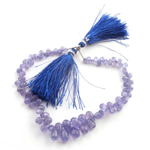 1  Strand Tenzanite  Smooth Briolettes -Tear  Shape Briolettes - 4mmx3mm-9mmx6mm - 9 Inches BR03208 - Tucson Beads