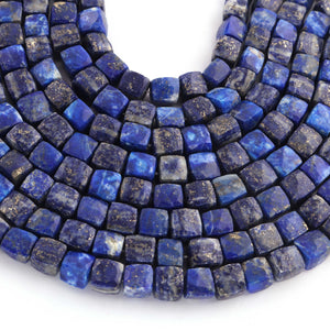 1 Strands Lapis Cube Briolettes - Box Shape Beads Briolettes  7mm-8 Inches BR0142