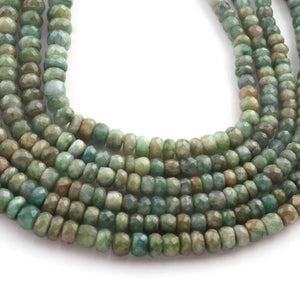 1  Long Strand Shaded Emerald  Faceted Roundells -  Semi Precious Gemstone Beads 3mm-9mm-16.5 Inches BR03210 - Tucson Beads