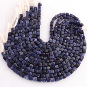 1 Strand Sodalite Faceted Cube Box Shape Beads -3D Cube Gemstone Beads, Fine Quality  Sodalite  Briolettes 6mm -8 Inches BR03170