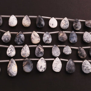 1 Strand Dendrite Opal Pear Shape Faceted Briolettes- 13mmx8mm-18mmx10mm 8 Inch BR03328