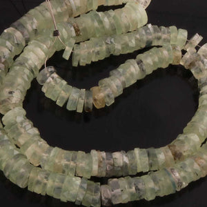 1  Strand Prehnite Faceted  Heishi Shape Rondelles Beads - Semi Precious Gemstone Wheel, Tyre Shape Roundelles Beads- 7mm-10mm-18 Inches BR01540