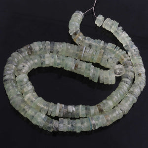 1  Strand Prehnite Faceted  Heishi Shape Rondelles Beads - Semi Precious Gemstone Wheel, Tyre Shape Roundelles Beads- 7mm-10mm-18 Inches BR01540