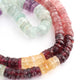 1  Long Strand Mix Stone Faceted Heishi Rondelles Beads  - Wheel ,Tyre Shape Rondelles Beads - 7mm-10mm -18 Inches BR2279