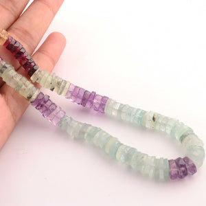 1  Long Strand Mix Stone Faceted Heishi Rondelles Beads  - Wheel ,Tyre Shape Rondelles Beads - 7mm-10mm -18 Inches BR2279