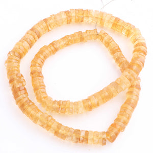 1 Strand Citrine Faceted  Heishi Rondelles Beads -Semi Precious Gemstone Tyre Wheel  Roundelles Beads- 7mm-9mm 15 Inches BR02695