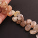 1 Strand Golden Rutile Smooth Pear Drop Briolette- Semi Precious Gemstone Pear Briolettes  Beads 12mmx10mm-19mmx9mm BR481