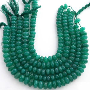 1  Strand Green Onyx Faceted Rondelles Beads-Semi Precious Gemstone Roundelles Beads 8mm-13mm - 9 Inches BR02023