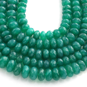 1  Strand Green Onyx Faceted Rondelles Beads-Semi Precious Gemstone Roundelles Beads 8mm-13mm - 9 Inches BR02023