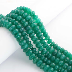 1  Strand Green Onyx Faceted Rondelles Beads-Semi Precious Gemstone Roundelles Beads 8mm-13mm - 9 Inches BR02023