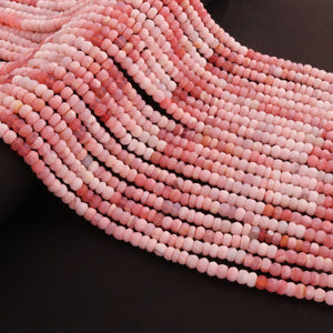 1  Strand Shaded Pink Opal Faceted Rondelles Beads - Semi Precious Gemstone Pink Opal Roundelles Beads - 6mm-14 Inches BR02782