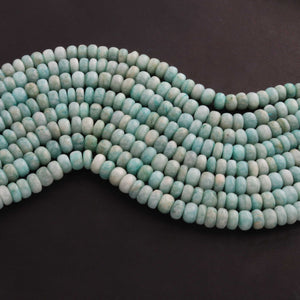 1  Strand Amazonite Smooth Rondelles Beads -Semi Precious Gemstone Roundelles Beads -8mm-9mm- 8.5-Inches BR02059