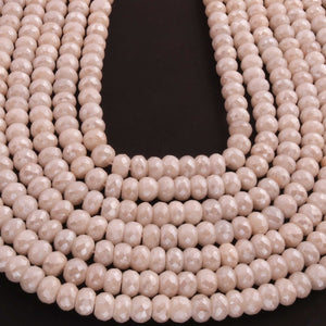 1  Strand Beautiful White Silverite Faceted Rondelles -Semi Precious Gemstone Rondelles  8mm-15 Inches BR02329