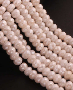 1  Strand Beautiful White Silverite Faceted Rondelles -Semi Precious Gemstone Rondelles  8mm-15 Inches BR02329