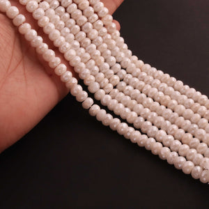 1  Strand Beautiful White Silverite Faceted Rondelles -Semi Precious Gemstone Rondelles  8mm-15 Inches BR02329