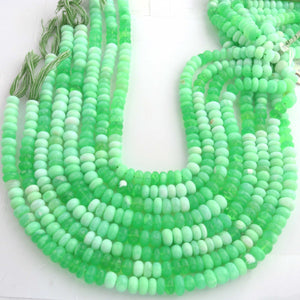 1  Long Strand Amazing Green Opal Smooth Rondelle Shape Beads- Green Opal gemstone Beads- 8mm-10mm- 14 Inches -BR02869