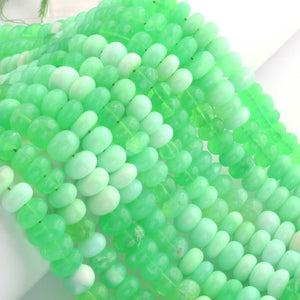 1  Long Strand Amazing Green Opal Smooth Rondelle Shape Beads- Green Opal gemstone Beads- 8mm-10mm- 14 Inches -BR02869