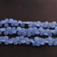 1 Strand Blue Chalcedony Faceted Heart Shape Briolettes - Semi Precious Gemstone Blue Chalcedony  Briolettes Beads - 10mmx9mm-14mmx14mm- 8 Inches BR01894