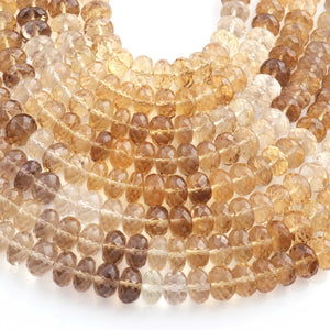 1  Strand Bio Lemon Quartz Faceted Rondelles Shape - Semi Precious Gemstone Bio Lemon Quartz Rondelles Beads- 8 mm-8 Inches BR0837