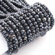 1 Strand Black Spinel Silver Coated Faceted Rondelles Beads-Semi Precious Gemstone Rondelles Beads - 7mm-10mm -13 inches BR01862