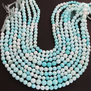 1 Strand Peru Opal Smooth Round Balls - Peru Opal Round Ball Beads - 6mm-9mm 13 Inches BR0226