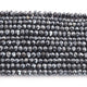 1 Strand Black Spinel Silver Coated Faceted Rondelles Beads-Semi Precious Gemstone Rondelles Beads - 6mm-8mm -13 inches BR01752