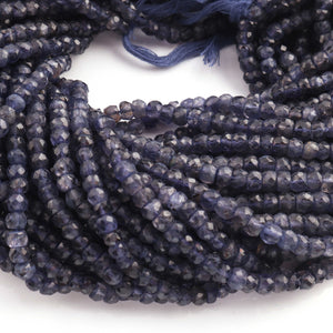 1 Long  Strand  Iolite Faceted Rondelles  Shape- Semi Precious Gemstone Iolite Rondelles -4mm- 5mm-14 Inches BR02090