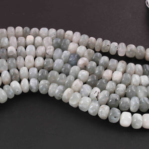 1 Strand Shaded Gray Moonstone Smooth Rondelles -Gemstone Rondelles Beads- 8mm-9mm -17 Inches BR01864 - Tucson Beads