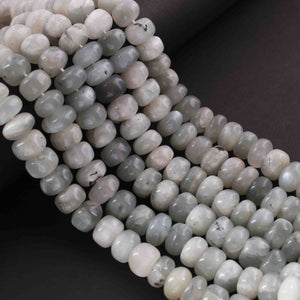 1 Strand Shaded Gray Moonstone Smooth Rondelles -Gemstone Rondelles Beads- 8mm-9mm -17 Inches BR01864 - Tucson Beads