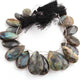 1  Strand Labradorite Faceted Pear Shape Briolettes  - Semi precious Gemstone beads - 22mmx13mm-40mmx26mm -9 Inches BR01274