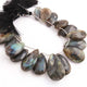 1  Strand Labradorite Faceted Pear Shape Briolettes  - Semi precious Gemstone beads - 22mmx13mm-40mmx26mm -9 Inches BR01274