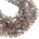 1 Strand  Labradorite Faceted Coin Shape Briolettes - Side Drill Beads - Labradorite Briolettes  7mm-8mm 9.5 Inches BR0258