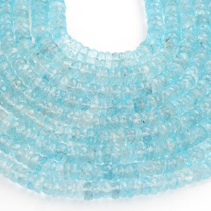 1 Strand Genuine Blue Topaz Faceted Rondelles-Semi Precious Gemstone Rondelles Beads 5mm-7mm -9 Inches BR03255