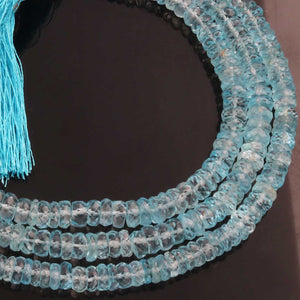 1 Strand Genuine Blue Topaz Faceted Rondelles-Semi Precious Gemstone Rondelles Beads 5mm-7mm -9 Inches BR03255