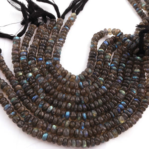 1 Strand Labradorite Smooth Rondelles Shape Beads - Semi Precious Gemstone Rondelles 7mm-8mm ,8 Inches BR01751