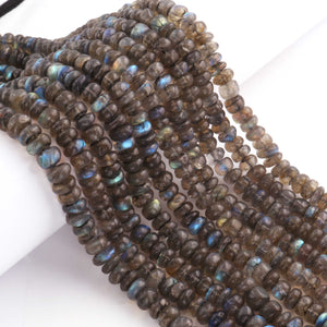 1 Strand Labradorite Smooth Rondelles Shape Beads - Semi Precious Gemstone Rondelles 7mm-8mm ,8 Inches BR01751