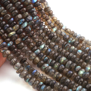 1 Strand Labradorite Smooth Rondelles Shape Beads - Semi Precious Gemstone Rondelles 7mm-8mm ,8 Inches BR01751