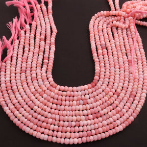 1  Strand Pink Opal Rondelles Shape Semi Precious Gemstone Faceted Rondelles Beads  5mm-6mm 12 Inches BR01436