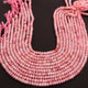 1 Strand Pink Opal  Faceted Roundells Shape- Semi Precious Gemstone Pink Opal Roundells Beads- 5mm-6mm-12 Inches BR01436