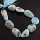 1 Strand Larimar Tumble Smooth Briolettes -Semi Precious Gemstone Nuggets Beads- 19mmx13mm-34mmx13mm- 8.5 Inches- BR01783