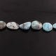 1 Strand Larimar Tumble Smooth Briolettes -Semi Precious Gemstone Nuggets Beads- 19mmx13mm-34mmx13mm- 8.5 Inches- BR01783