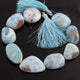 1 Strand Larimar Tumble Smooth Briolettes -Semi Precious Gemstone Nuggets Beads- 19mmx16mm-28mmx19mm- 8.5 Inches- BR01782