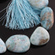 1 Strand Larimar Tumble Smooth Briolettes -Semi Precious Gemstone Nuggets Beads- 19mmx16mm-28mmx19mm- 8.5 Inches- BR01782