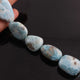 1 Strand Larimar Tumble Smooth Briolettes -Semi Precious Gemstone Nuggets Beads- 19mmx16mm-28mmx19mm- 8.5 Inches- BR01782