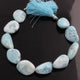 1 Strand Larimar Tumble Smooth Briolettes -Semi Precious Gemstone Nuggets Beads- 17mmx16mm-24mmx16mm- 8.5 Inches- BR01781