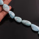 1 Strand Larimar Tumble Smooth Briolettes -Semi Precious Gemstone Nuggets Beads- 17mmx16mm-24mmx16mm- 8.5 Inches- BR01781